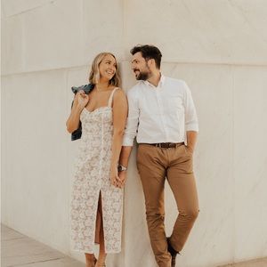 Anthropologie Hutch Lace Corset Midi Dress